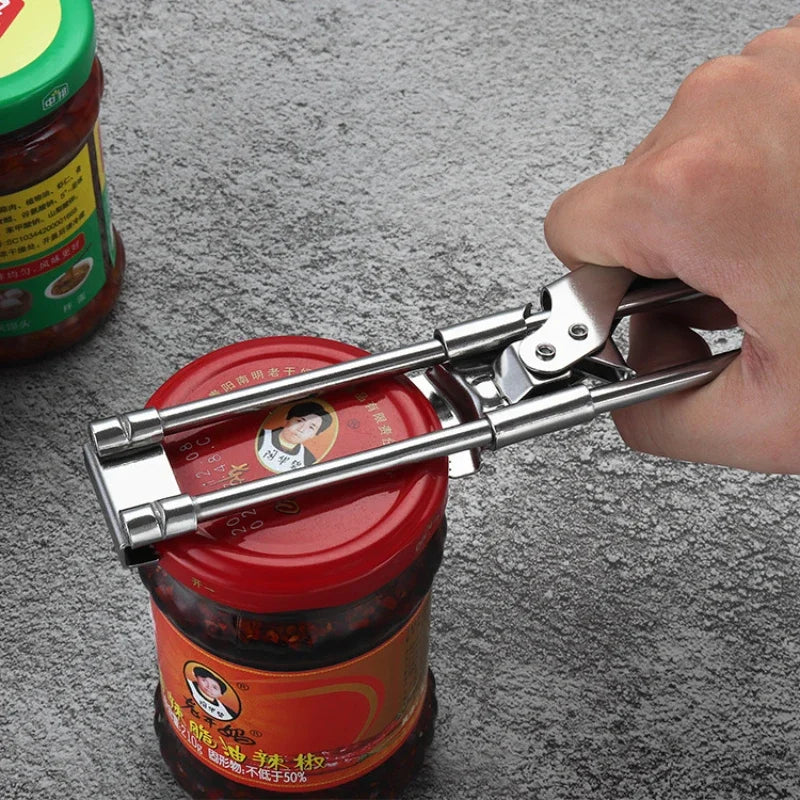 Adjustable Stainless Steel Can Opener: Multifunctional Kitchen Gadget Aid